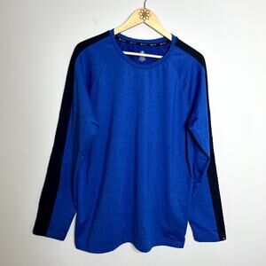 Gaiam Blue Long Sleeve Fleece Athletic Shirt